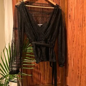 Express Women’s Black Lace Top